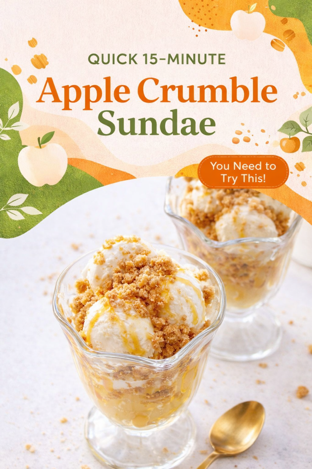 Quick Apple Crumble Sundae Recipe