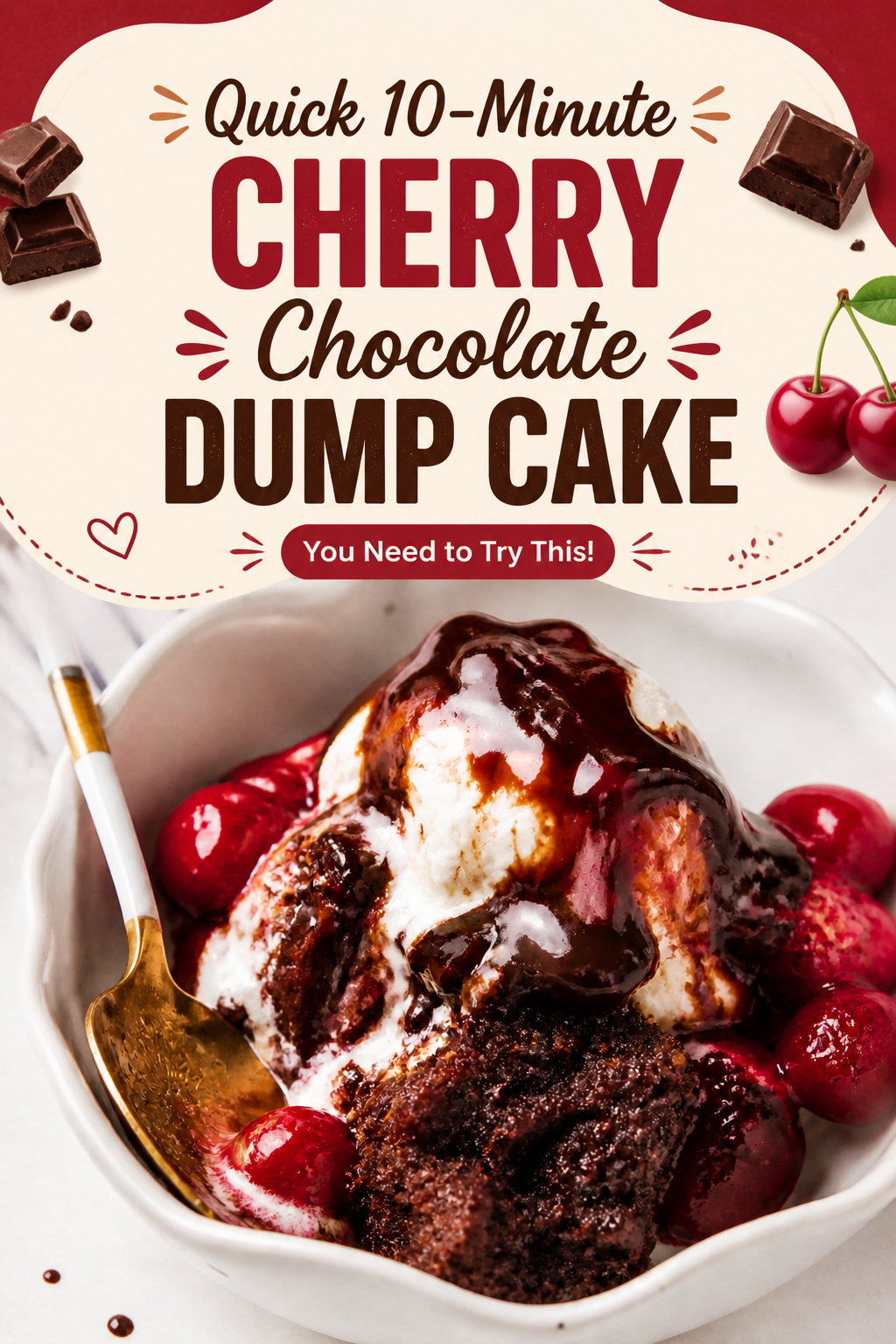 Quick Cherry Chocolate Dump Cake