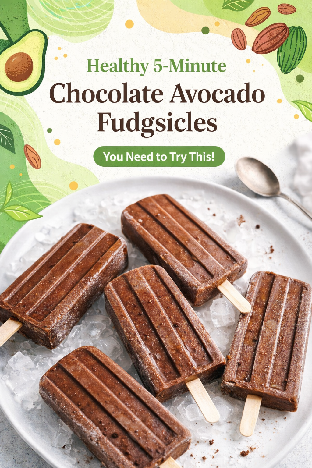 Quick Creamy Avocado Chocolate Fudgsicles