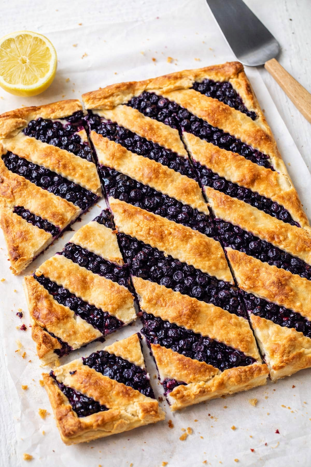 Quick Lemon Blueberry Slab Pie