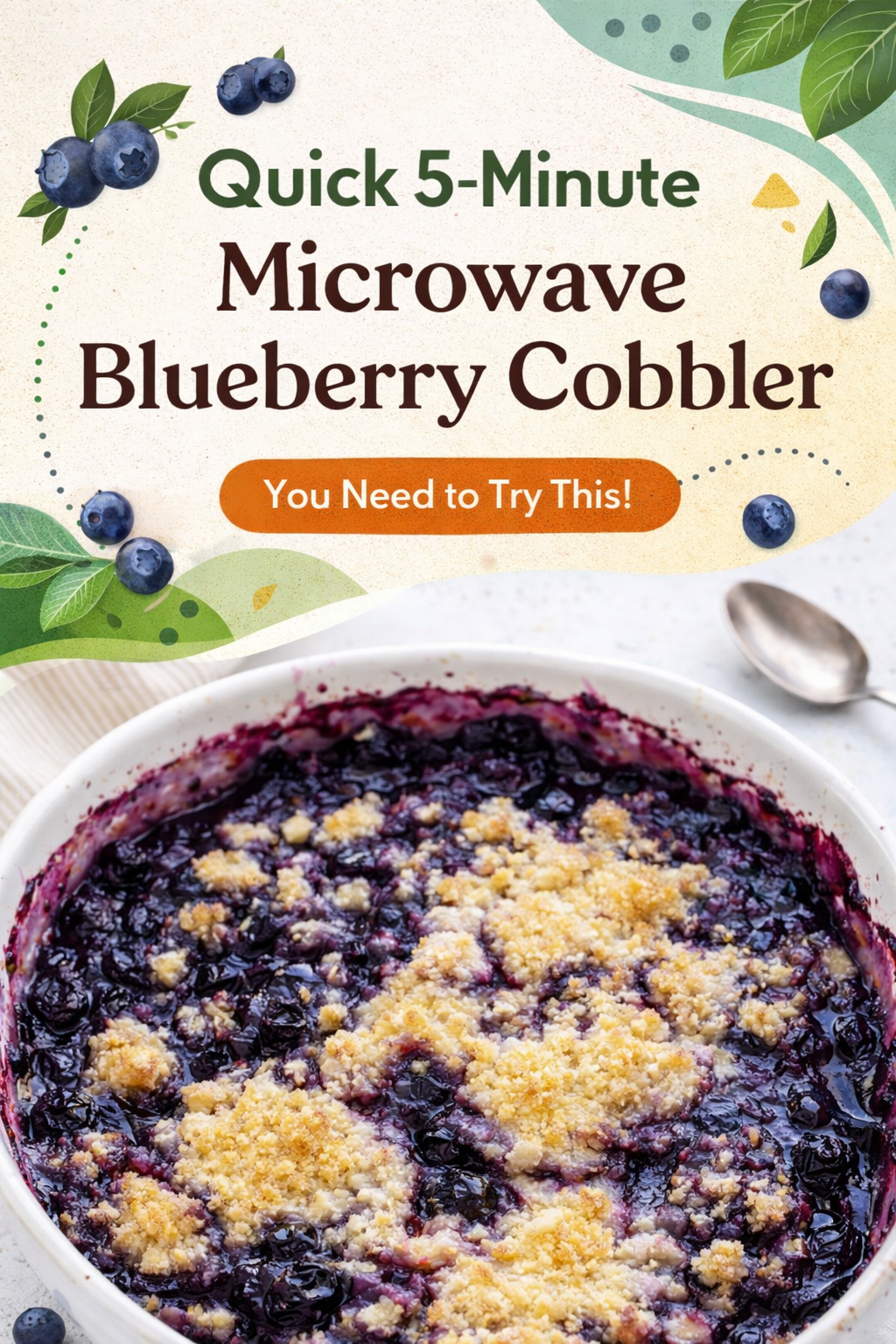 Quick Microwave Blueberry Cobbler in Minutes