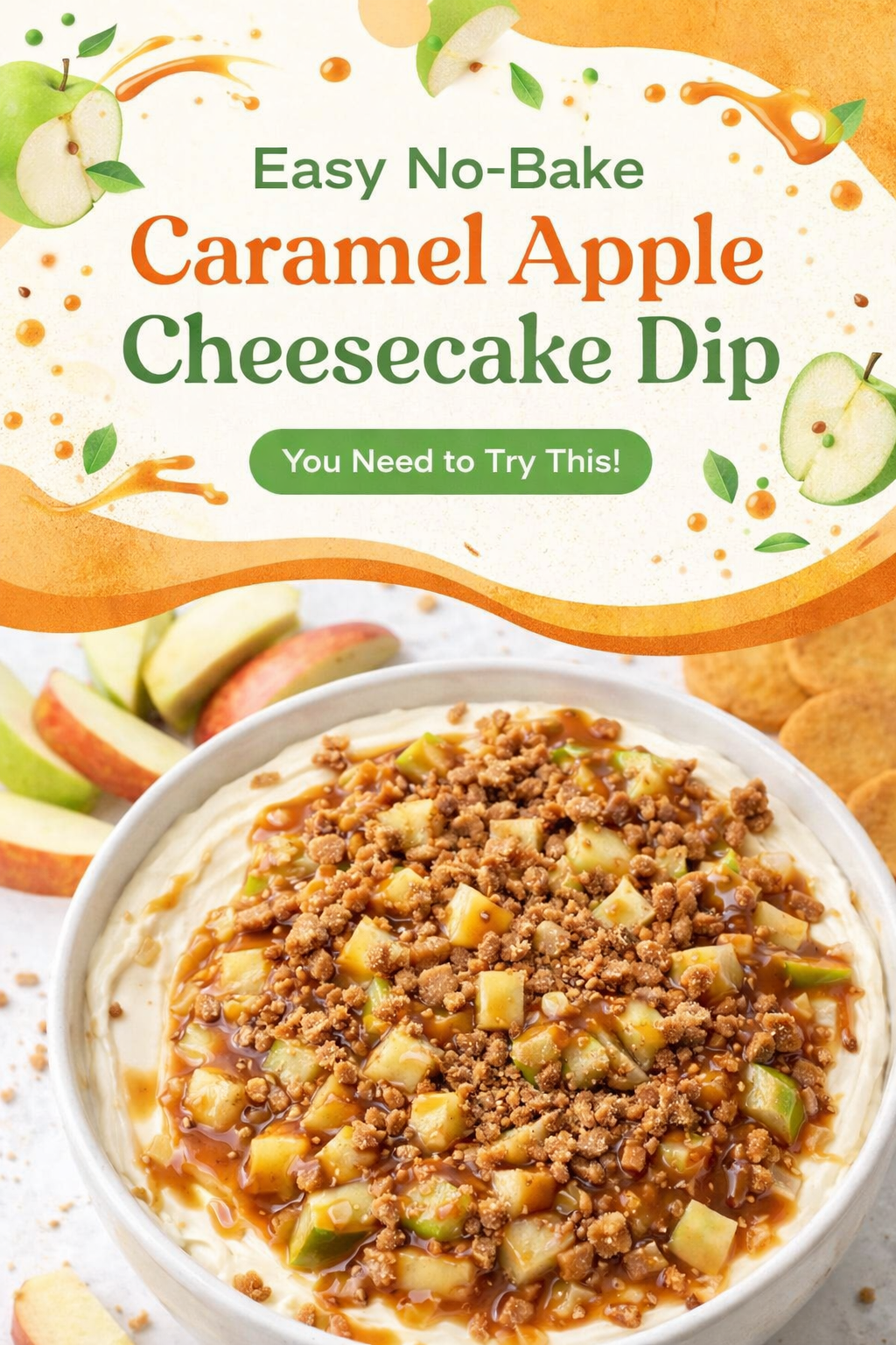 Quick No-Bake Caramel Apple Cheesecake Dip