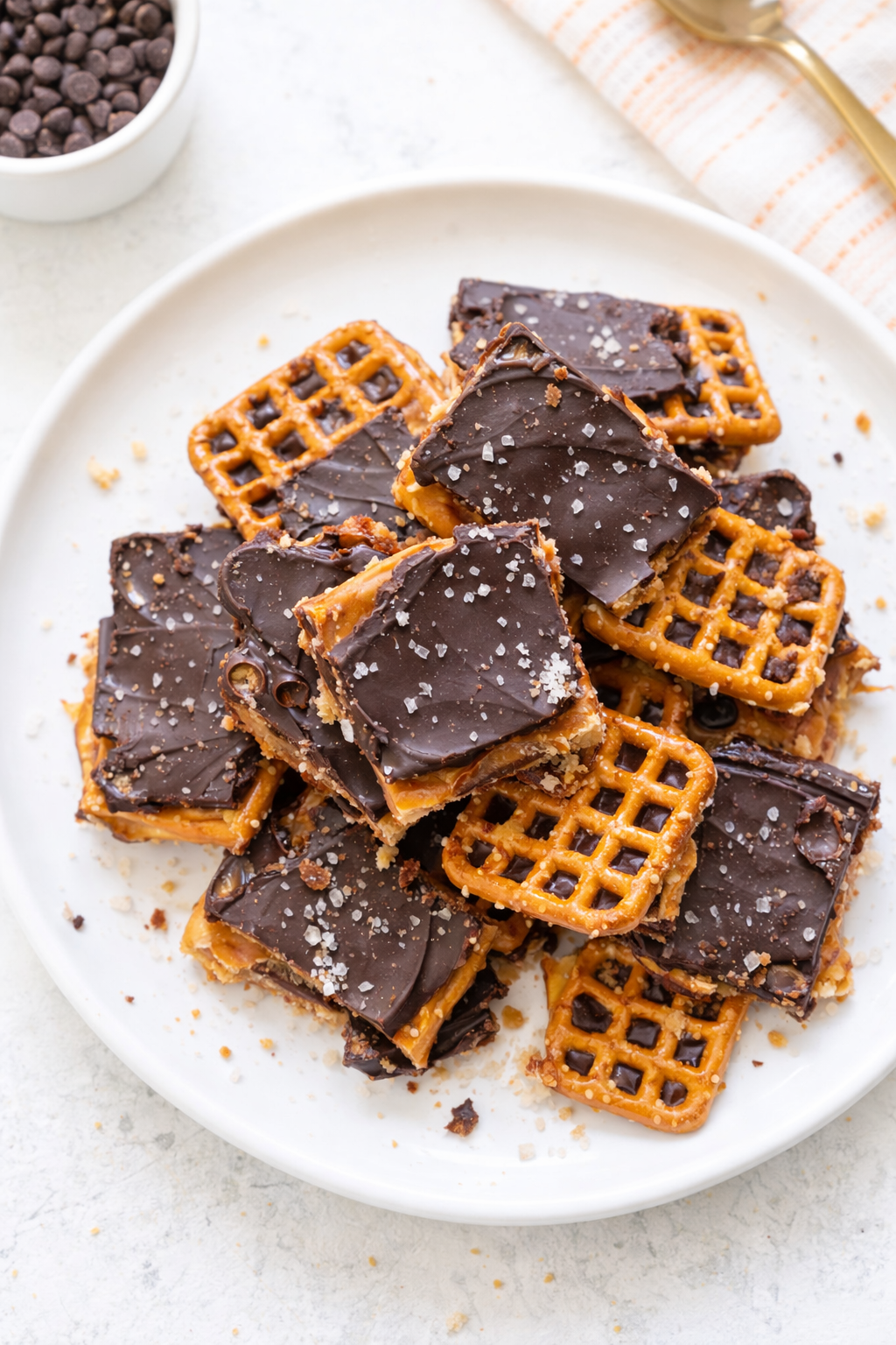 Quick Salted Caramel Pretzel Bark Recipe