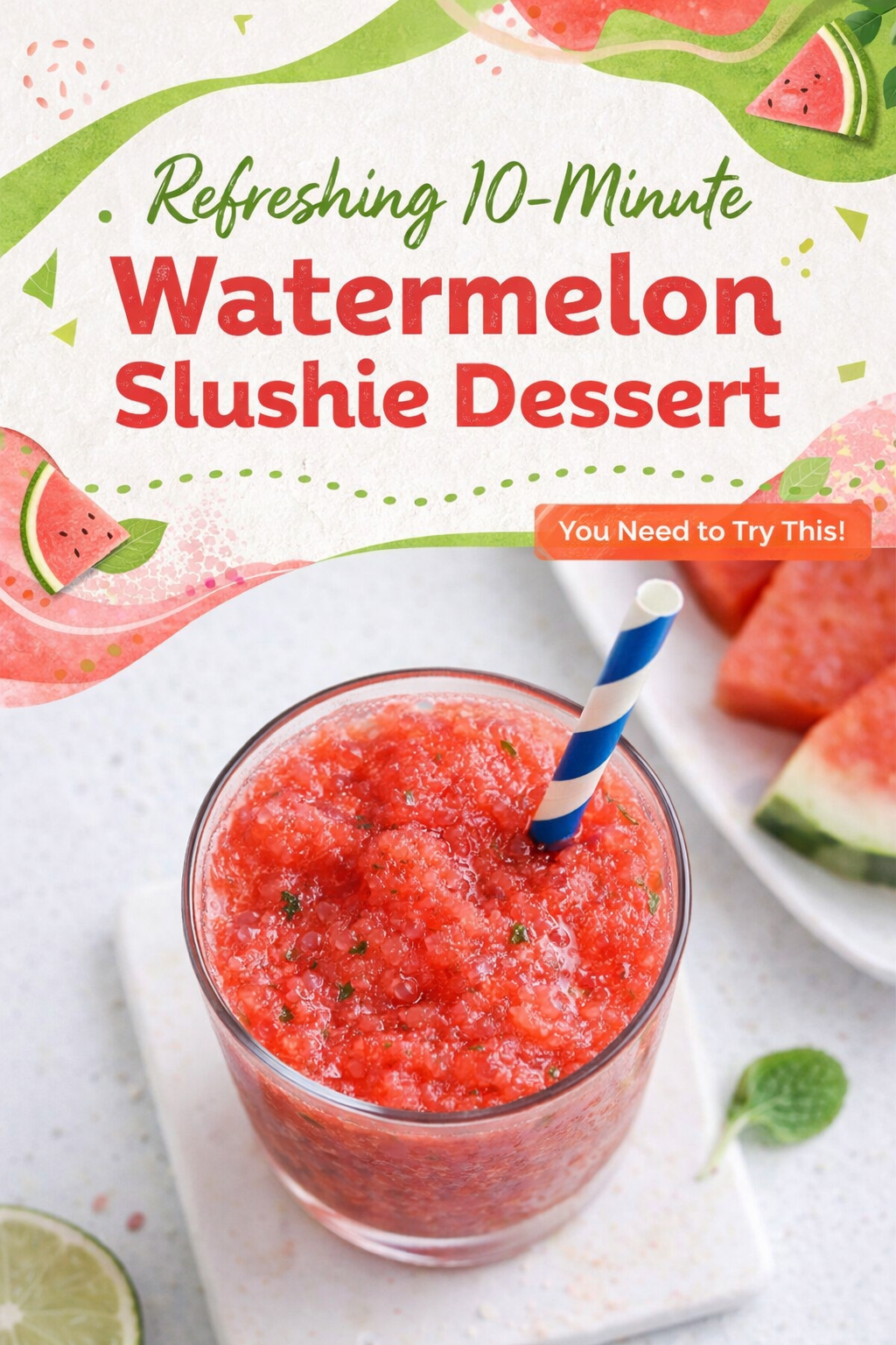 Quick Watermelon Slushie Dessert Recipe