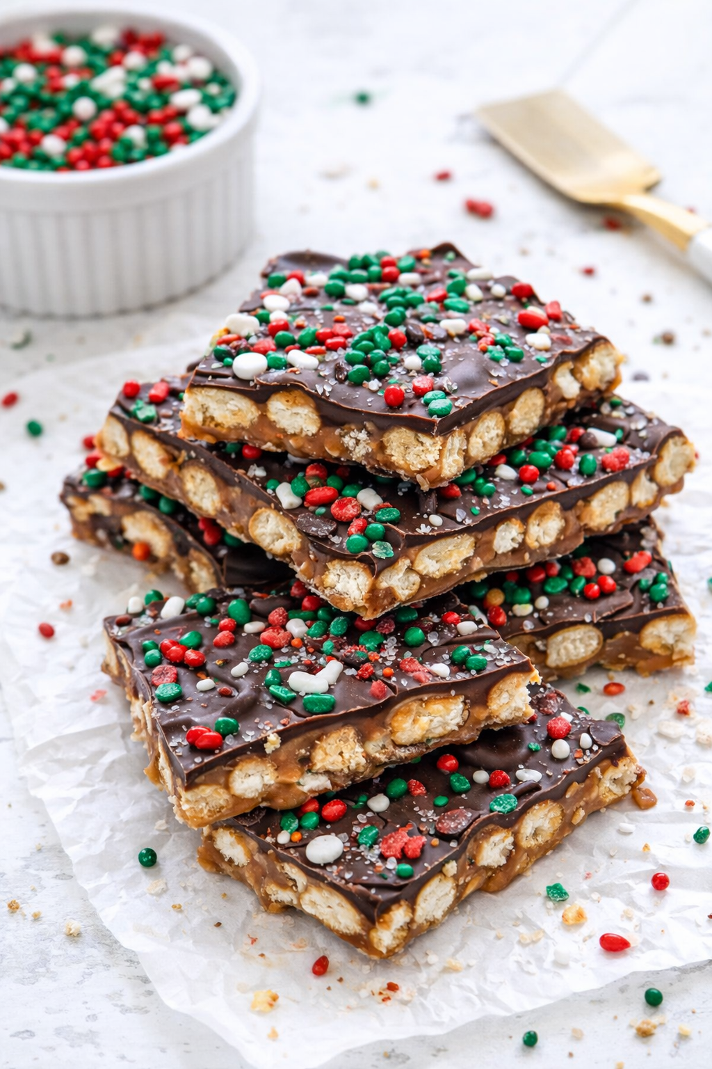 Salted Caramel Pretzel Bark No Bake