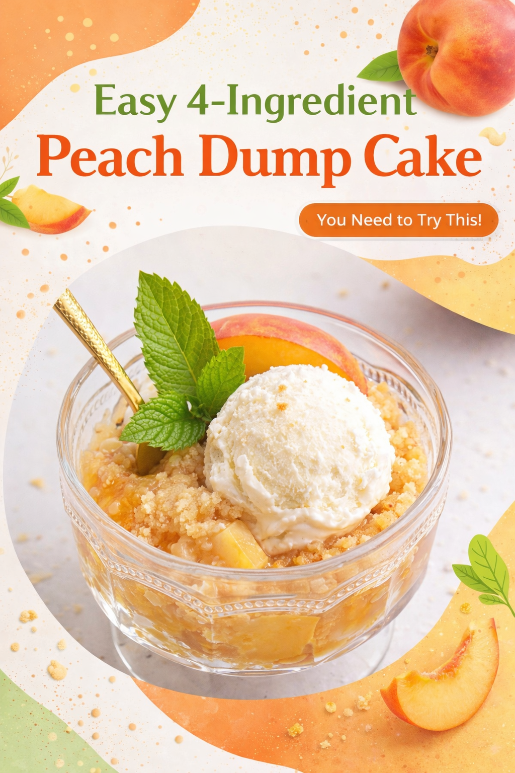 Simple 4-Ingredient Peach Dump Cake