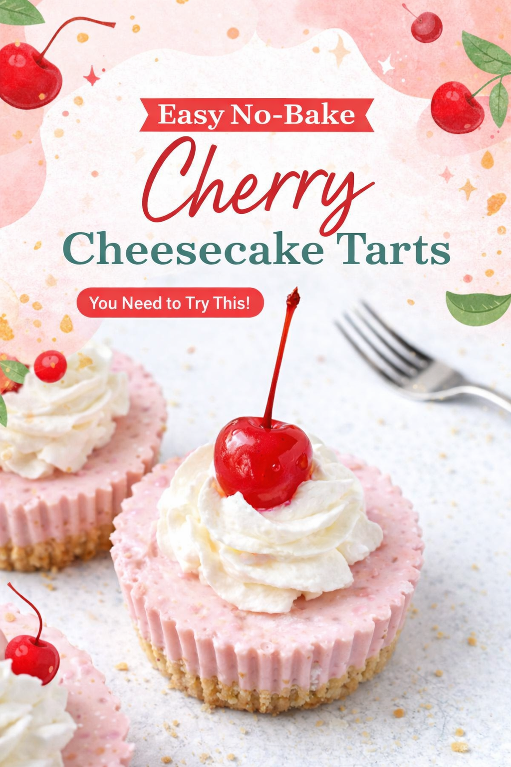 Simple No-Bake Cherry Cheesecake Tarts