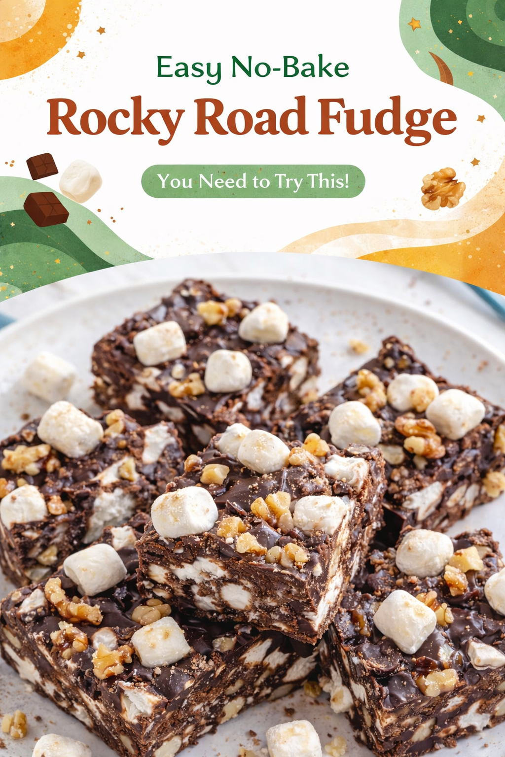 Simple No-Bake Rocky Road Fudge