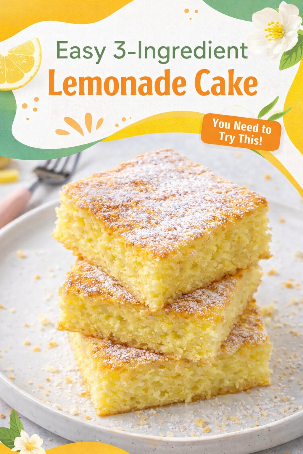 Simple Three Ingredient Lemonade Cake