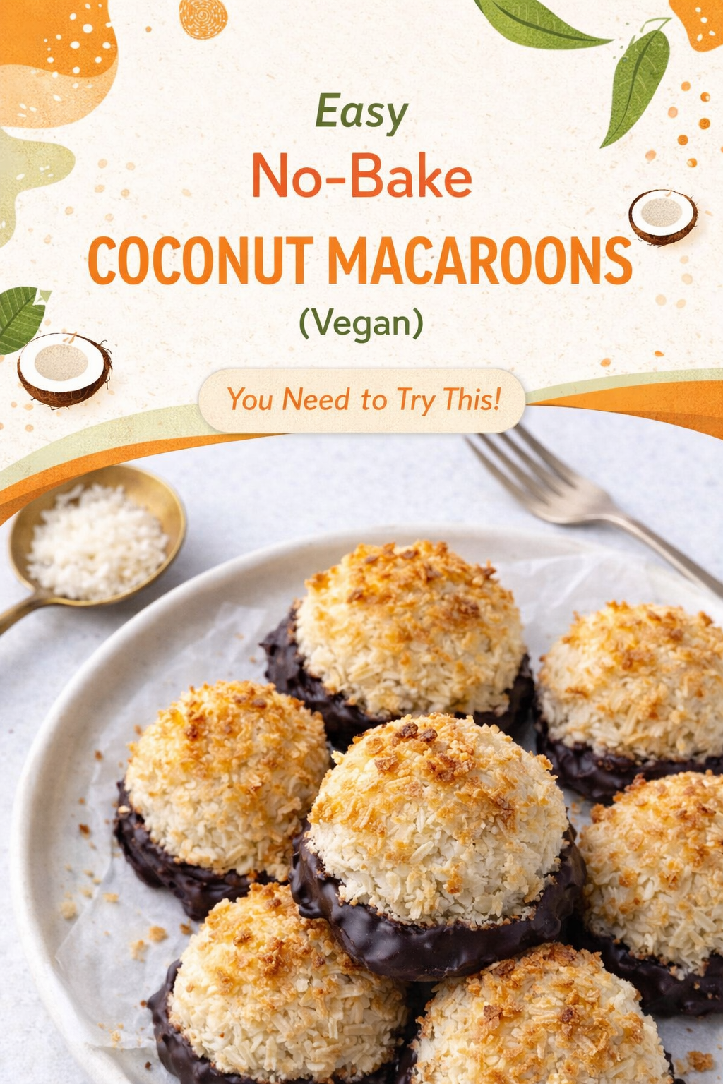 Simple Vegan No-Bake Coconut Macaroons