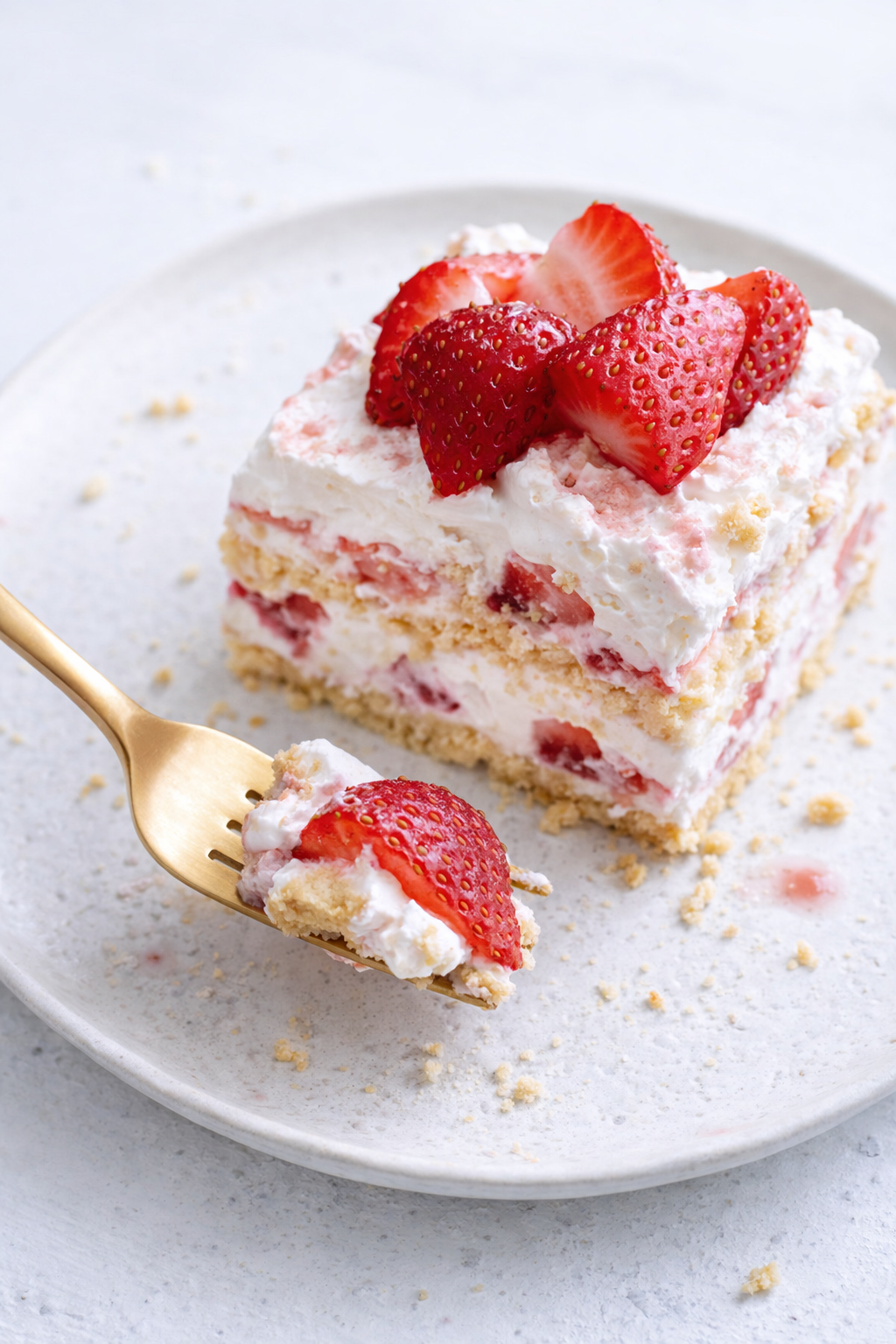 Strawberry Lemon No Bake Icebox Cake