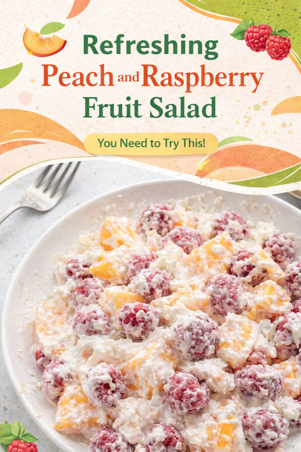 Sunny Peach Raspberry Summer Salad Bowl