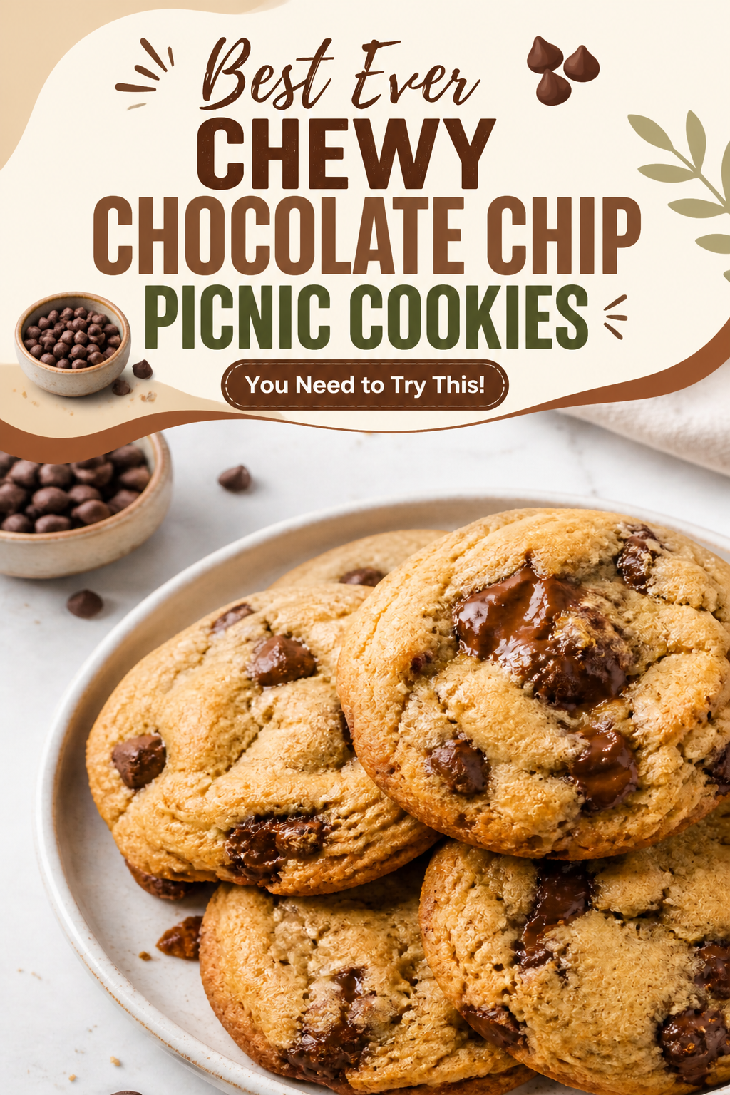 The Ultimate Chewy Chocolate Chip Picnic Cookies
