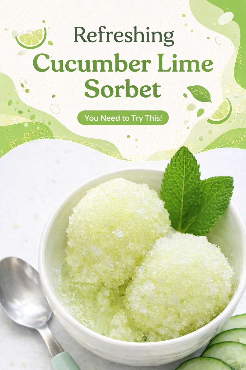 Zesty Cucumber Lime Frozen Dessert