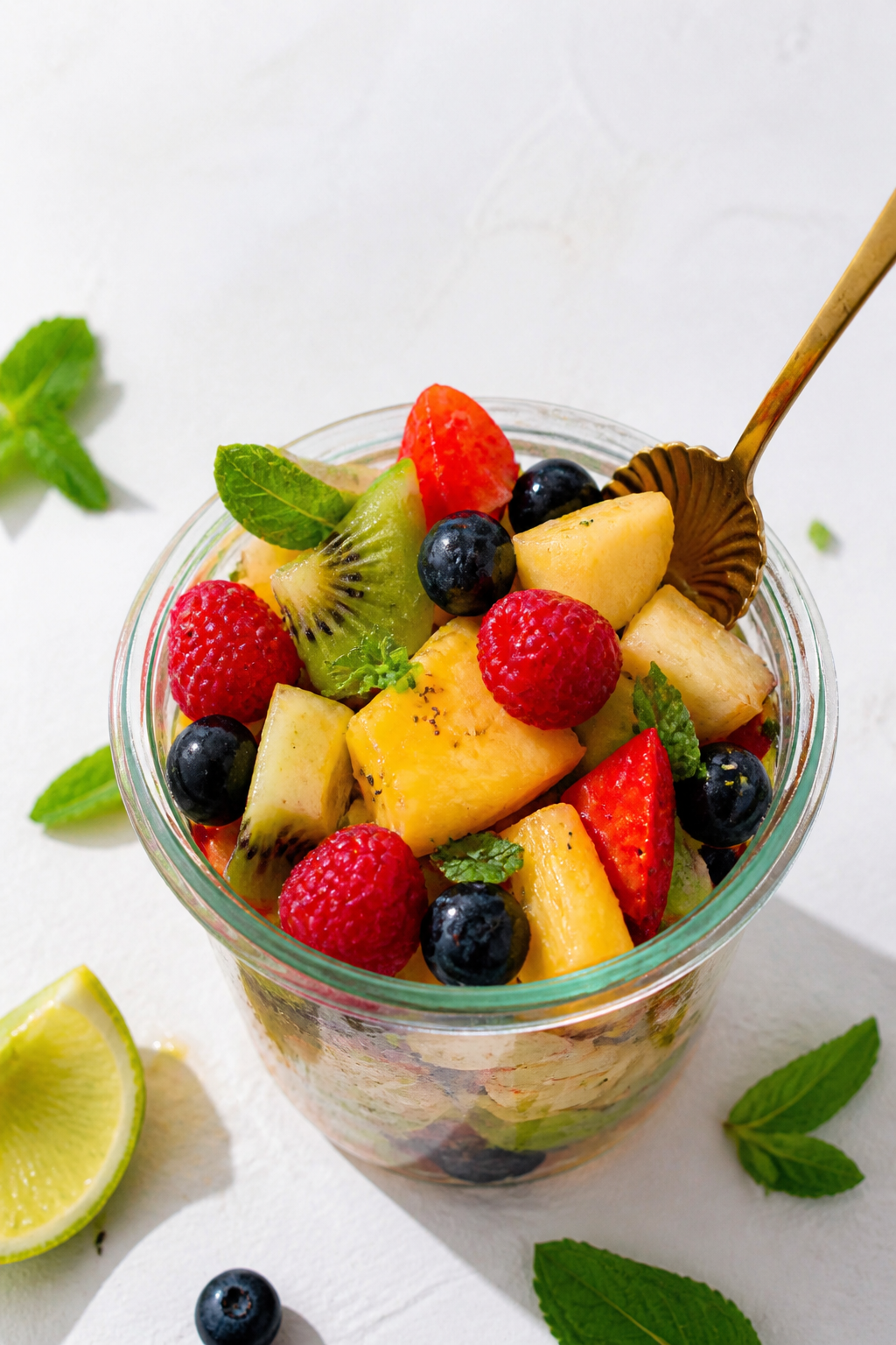 Zesty Mint Limeade Fruit Medley