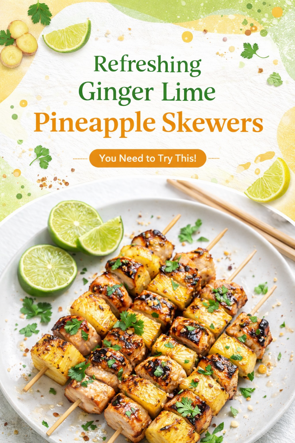 Zesty Pineapple Ginger Lime Skewers
